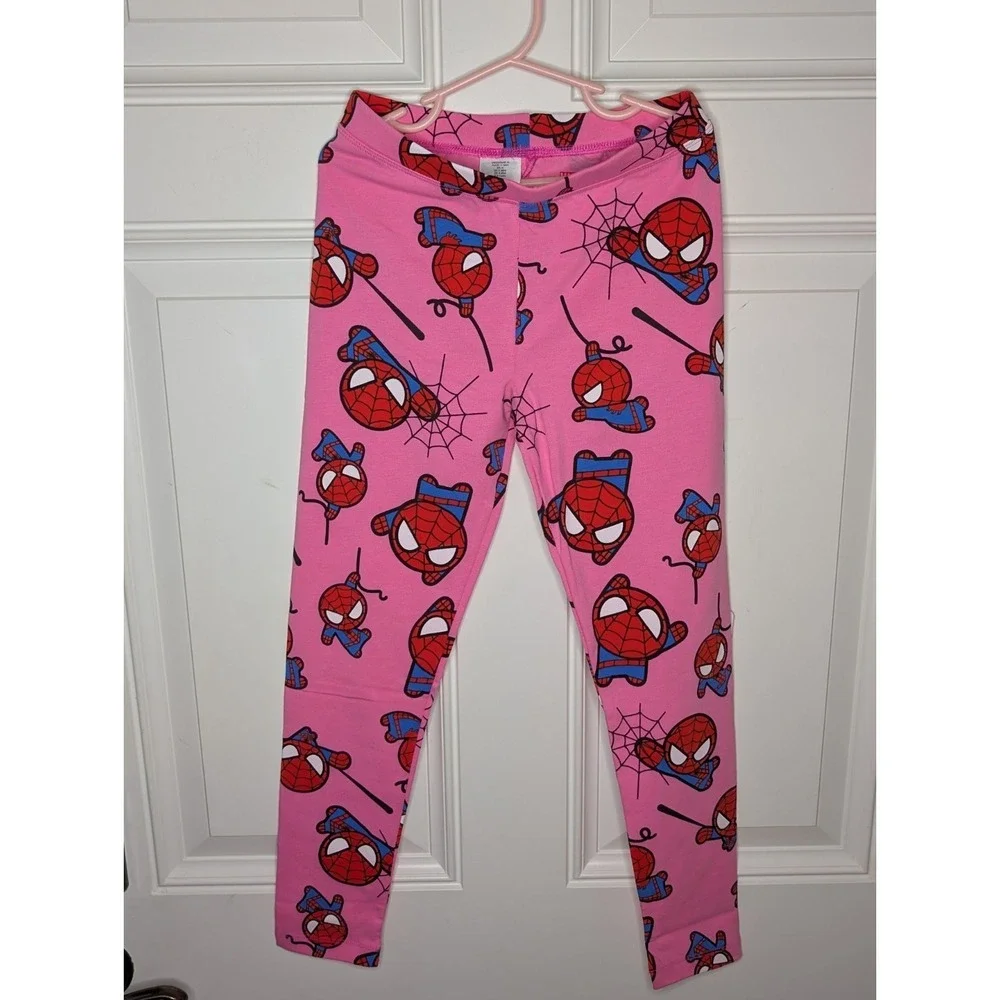 Marvel Spiderman 4 Piece Set Girls Size Medium Leggings L/S Top Dress NWOT